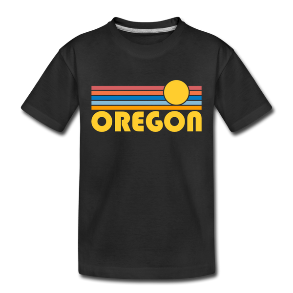 Oregon Toddler T-Shirt - Retro Sun Oregon Toddler Tee - black