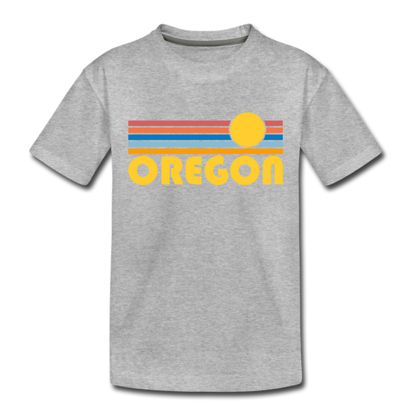 Oregon Toddler T-Shirt - Retro Sun Oregon Toddler Tee - heather gray