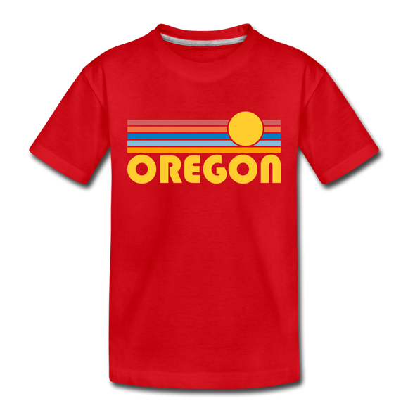 Oregon Toddler T-Shirt - Retro Sun Oregon Toddler Tee - red