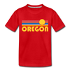 Oregon Toddler T-Shirt - Retro Sun Oregon Toddler Tee - red