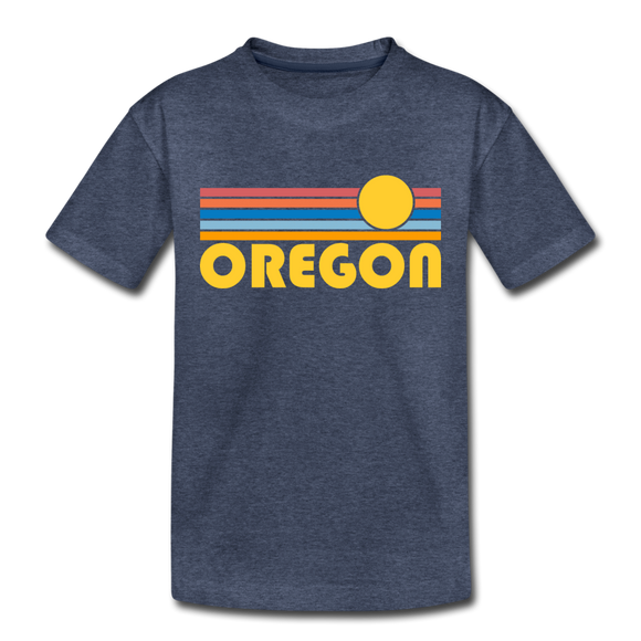 Oregon Toddler T-Shirt - Retro Sun Oregon Toddler Tee - heather blue