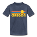 Oregon Toddler T-Shirt - Retro Sun Oregon Toddler Tee - heather blue