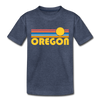 Oregon Toddler T-Shirt - Retro Sun Oregon Toddler Tee - heather blue