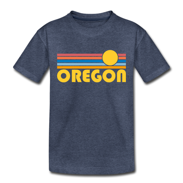 Oregon Toddler T-Shirt - Retro Sun Oregon Toddler Tee - heather blue