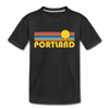 Portland, Oregon Toddler T-Shirt - Retro Sun Portland Toddler Tee - black