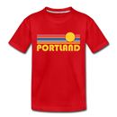 Portland, Oregon Toddler T-Shirt - Retro Sun Portland Toddler Tee - red