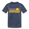 Portland, Oregon Toddler T-Shirt - Retro Sun Portland Toddler Tee - heather blue