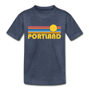 Portland, Oregon Toddler T-Shirt - Retro Sun Portland Toddler Tee - heather blue