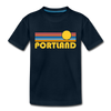 Portland, Oregon Toddler T-Shirt - Retro Sun Portland Toddler Tee - deep navy