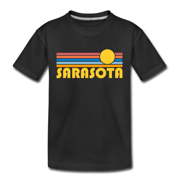 Sarasota, Florida Toddler T-Shirt - Retro Sun Sarasota Toddler Tee - black