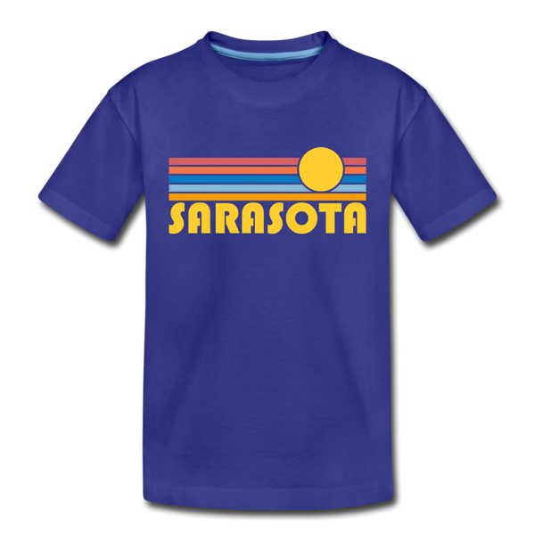 Sarasota, Florida Toddler T-Shirt - Retro Sun Sarasota Toddler Tee - royal blue