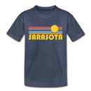 Sarasota, Florida Toddler T-Shirt - Retro Sun Sarasota Toddler Tee - heather blue