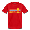 Lake Tahoe, California Toddler T-Shirt - Retro Sun Lake Tahoe Toddler Tee - red