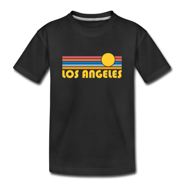 Los Angeles, California Toddler T-Shirt - Retro Sun Los Angeles Toddler Tee - black