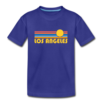 Los Angeles, California Toddler T-Shirt - Retro Sun Los Angeles Toddler Tee - royal blue