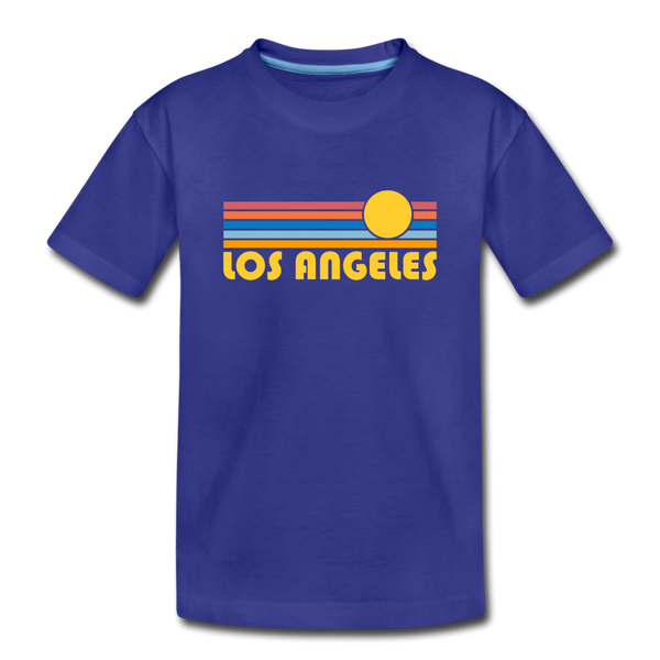 Los Angeles, California Toddler T-Shirt - Retro Sun Los Angeles Toddler Tee - royal blue