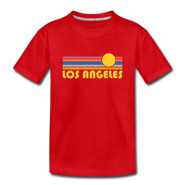Los Angeles, California Toddler T-Shirt - Retro Sun Los Angeles Toddler Tee - red