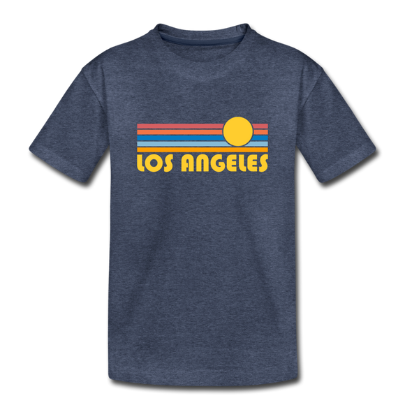 Los Angeles, California Toddler T-Shirt - Retro Sun Los Angeles Toddler Tee - heather blue