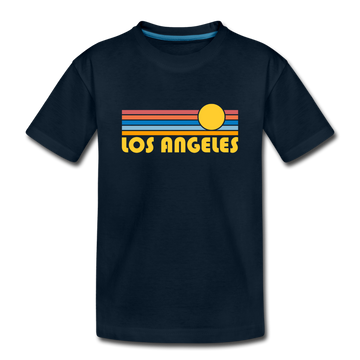 Los Angeles, California Toddler T-Shirt - Retro Sun Los Angeles Toddler Tee - deep navy