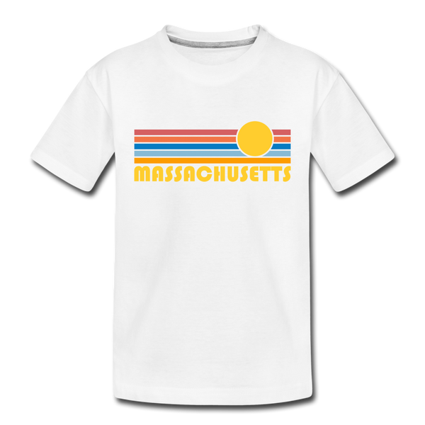 Massachusetts Toddler T-Shirt - Retro Sun Massachusetts Toddler Tee - white
