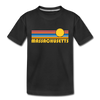Massachusetts Toddler T-Shirt - Retro Sun Massachusetts Toddler Tee - black