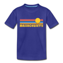 Massachusetts Toddler T-Shirt - Retro Sun Massachusetts Toddler Tee - royal blue