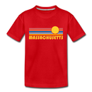 Massachusetts Toddler T-Shirt - Retro Sun Massachusetts Toddler Tee - red
