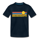 Massachusetts Toddler T-Shirt - Retro Sun Massachusetts Toddler Tee - deep navy