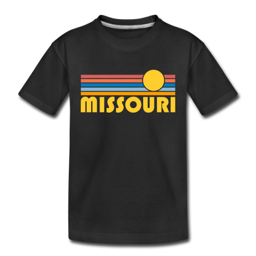 Missouri Toddler T-Shirt - Retro Sun Missouri Toddler Tee - black