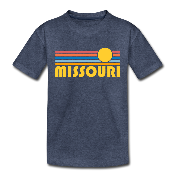 Missouri Toddler T-Shirt - Retro Sun Missouri Toddler Tee - heather blue