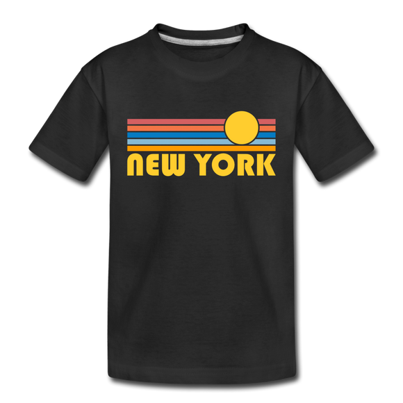 New York, New York Toddler T-Shirt - Retro Sun New York Toddler Tee - black