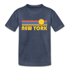New York, New York Toddler T-Shirt - Retro Sun New York Toddler Tee - heather blue