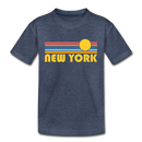 New York, New York Toddler T-Shirt - Retro Sun New York Toddler Tee - heather blue