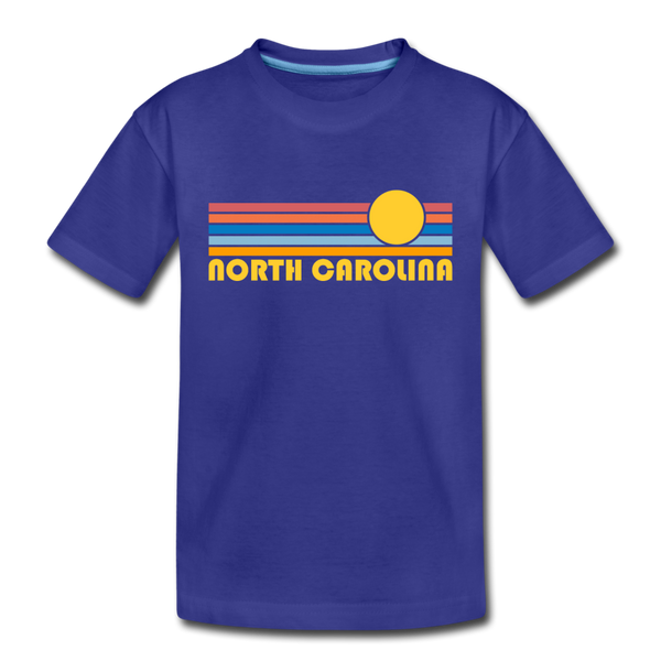 North Carolina Toddler T-Shirt - Retro Sun North Carolina Toddler Tee - royal blue