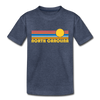 North Carolina Toddler T-Shirt - Retro Sun North Carolina Toddler Tee - heather blue