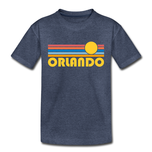 Orlando, Florida Toddler T-Shirt - Retro Sun Orlando Toddler Tee - heather blue