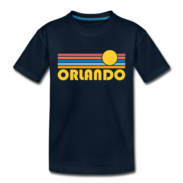 Orlando, Florida Toddler T-Shirt - Retro Sun Orlando Toddler Tee - deep navy