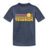 Telluride, Colorado Toddler T-Shirt - Retro Sun Telluride Toddler Tee - heather blue