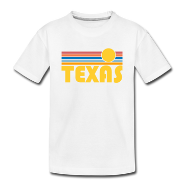 Texas Toddler T-Shirt - Retro Sun Texas Toddler Tee - white