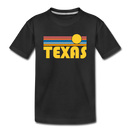 Texas Toddler T-Shirt - Retro Sun Texas Toddler Tee - black