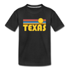 Texas Toddler T-Shirt - Retro Sun Texas Toddler Tee - black