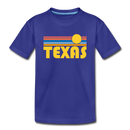 Texas Toddler T-Shirt - Retro Sun Texas Toddler Tee - royal blue
