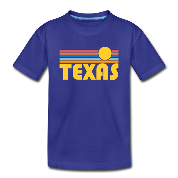 Texas Toddler T-Shirt - Retro Sun Texas Toddler Tee - royal blue