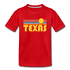 Texas Toddler T-Shirt - Retro Sun Texas Toddler Tee - red