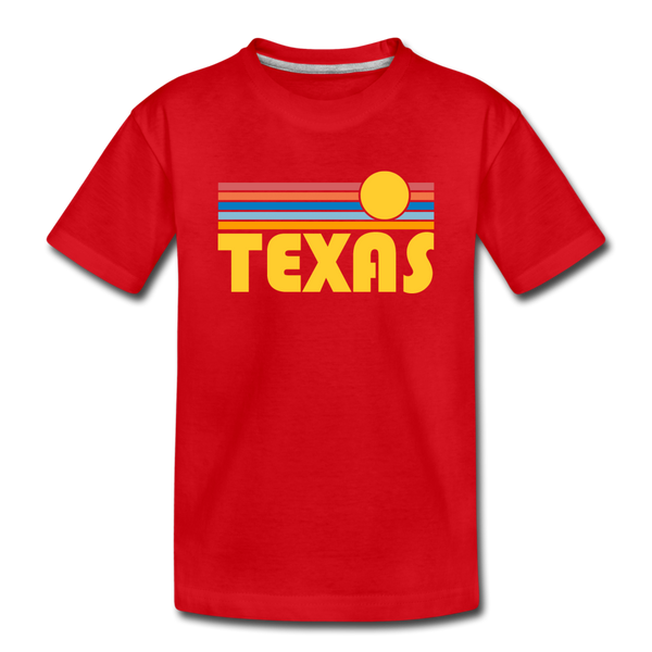 Texas Toddler T-Shirt - Retro Sun Texas Toddler Tee - red