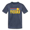 Texas Toddler T-Shirt - Retro Sun Texas Toddler Tee - heather blue