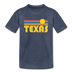 Texas Toddler T-Shirt - Retro Sun Texas Toddler Tee - heather blue