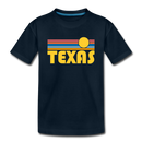 Texas Toddler T-Shirt - Retro Sun Texas Toddler Tee - deep navy