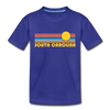 South Carolina Toddler T-Shirt - Retro Sun South Carolina Toddler Tee - royal blue