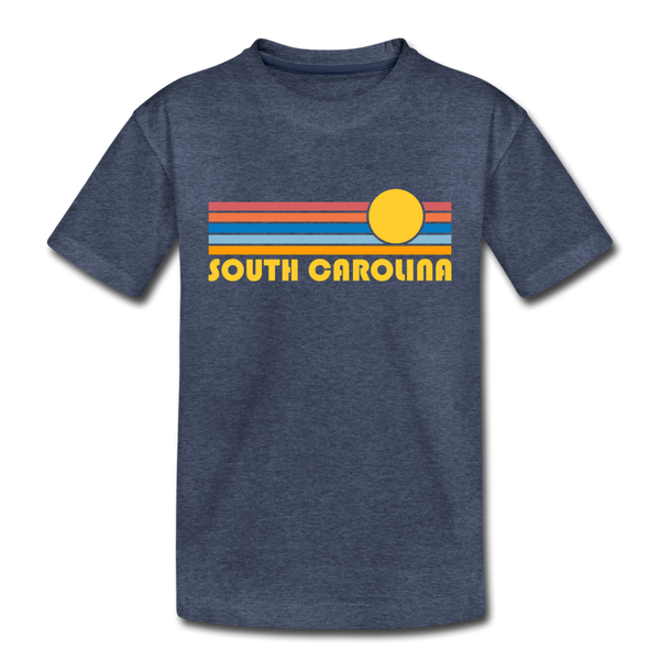 South Carolina Toddler T-Shirt - Retro Sun South Carolina Toddler Tee - heather blue